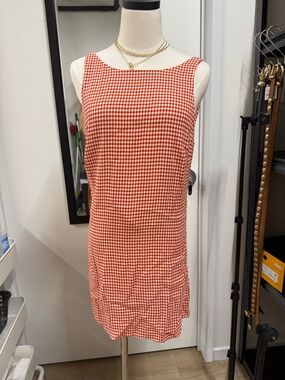 Reformation Red Gingham Sleeveless Mini Dress